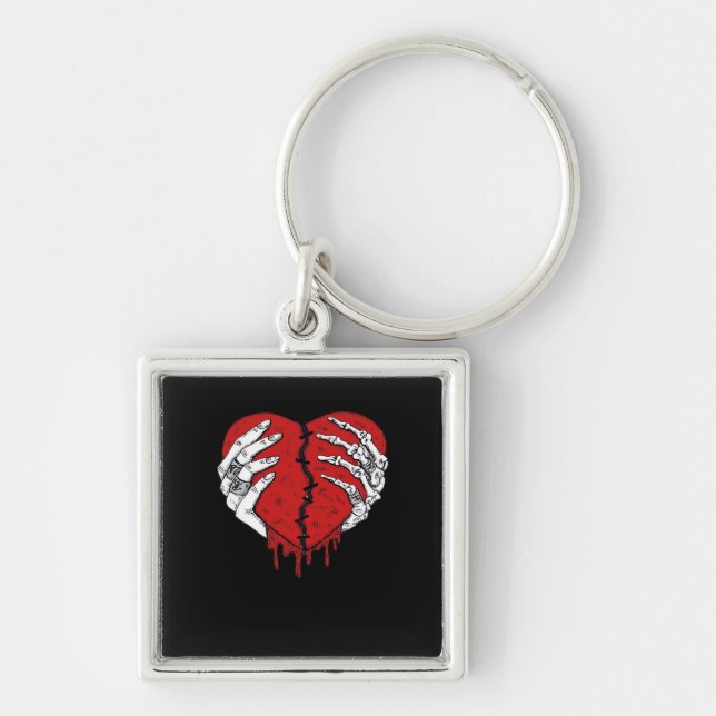 Skeleton Hands Hearts Classic Trending Keychain (Front)