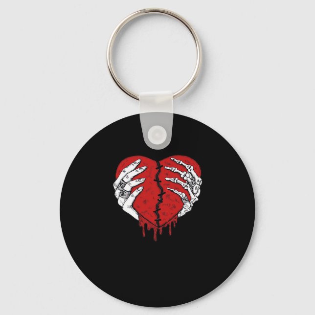 Skeleton Hands Hearts Classic Trending Style Keychain (Front)