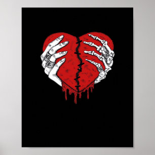 Skeleton Hands Hearts Classic Trending Style Poster