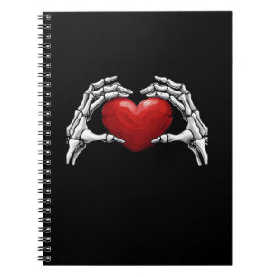 Skeleton Hands Holding A Red Heart Design Classic Notebook