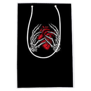 Skeleton Hands Holding Heart Halloween Costume  Medium Gift Bag