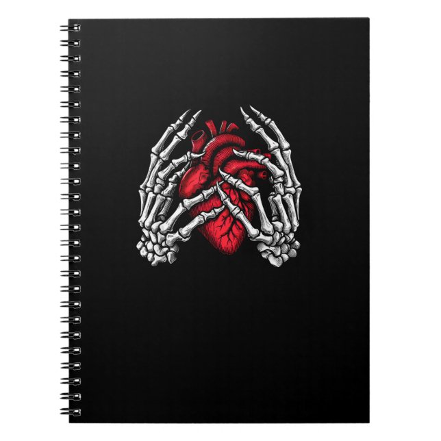 Skeleton Hands Holding Heart Halloween Costume  Notebook (Front)