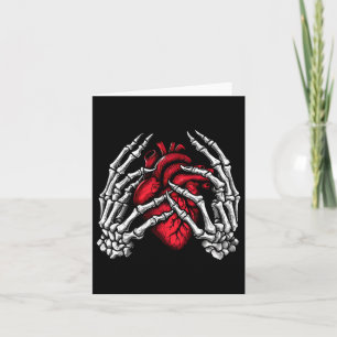Skeleton Hands Holding Heart Halloween Costume Wom Card