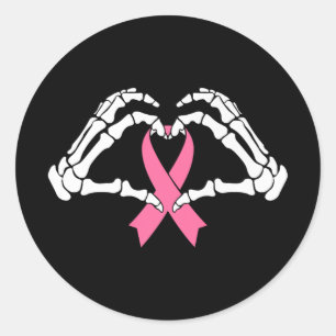 Skeleton Hands Holding Ribbon Halloween Costume Ha Classic Round Sticker