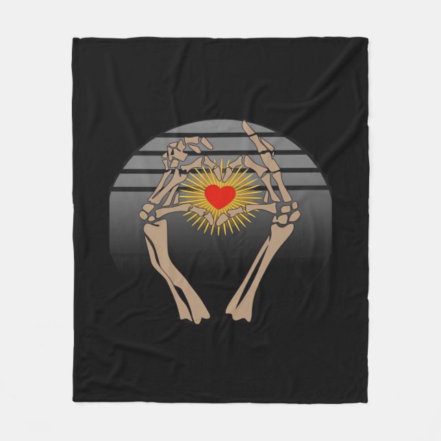 Skeleton Hands Making A Heart Classic Fleece Blanket (Front)