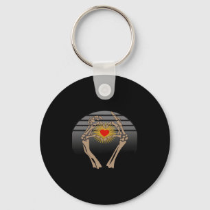 Skeleton Hands Making A Heart Classic Keychain