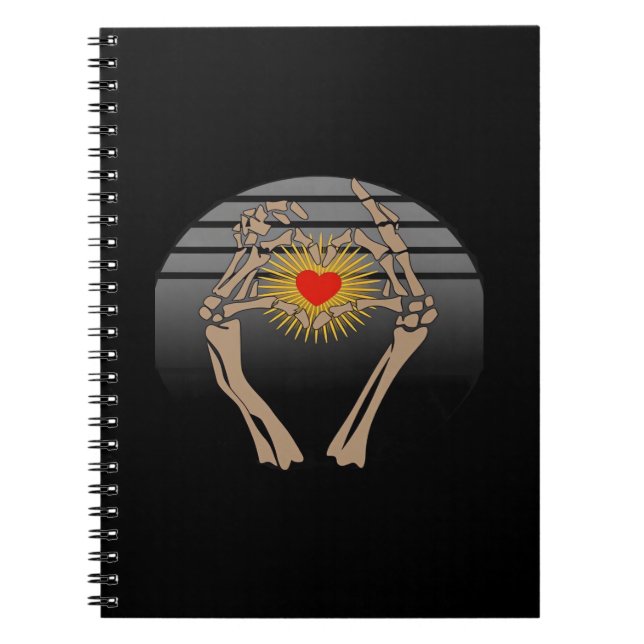Skeleton Hands Making A Heart Classic Notebook (Front)