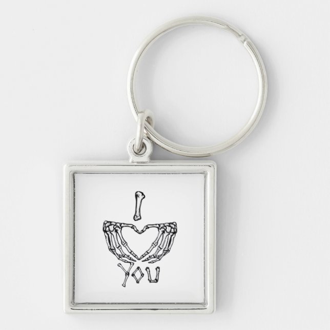 Skeleton Hands Making A Heart  Keychain (Front)