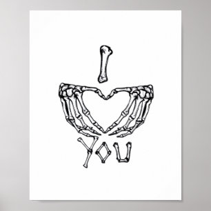 Skeleton Hands Making A Heart  Poster