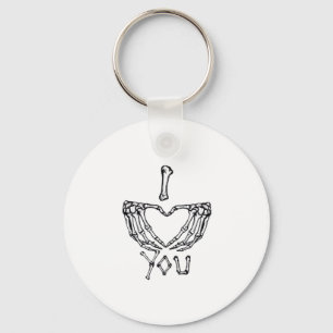 Skeleton Hands Making A Heart Subtle Expression Keychain