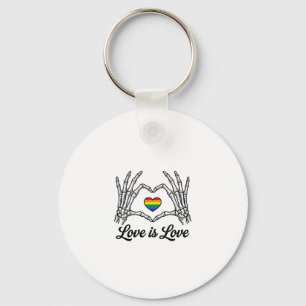 Skeleton Hands Rainbow Heart Love Is Love Shirt_1 Keychain