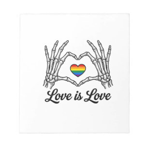 Skeleton Hands Rainbow Heart Love Is Love Shirt_1 Notepad