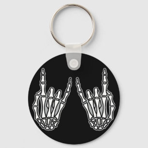 Skeleton hands rock and roll keychain