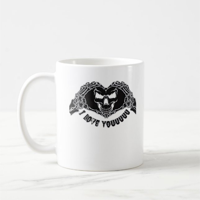 Skeleton Hands Skull, Halloween Design For Backgro Coffee Mug (Left)