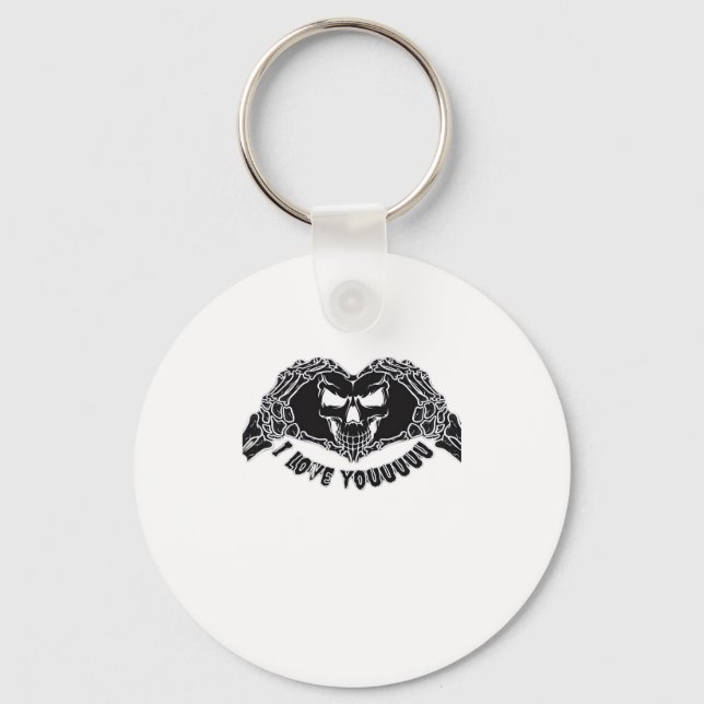 Skeleton Hands Skull, Halloween Design For Backgro Keychain (Front)