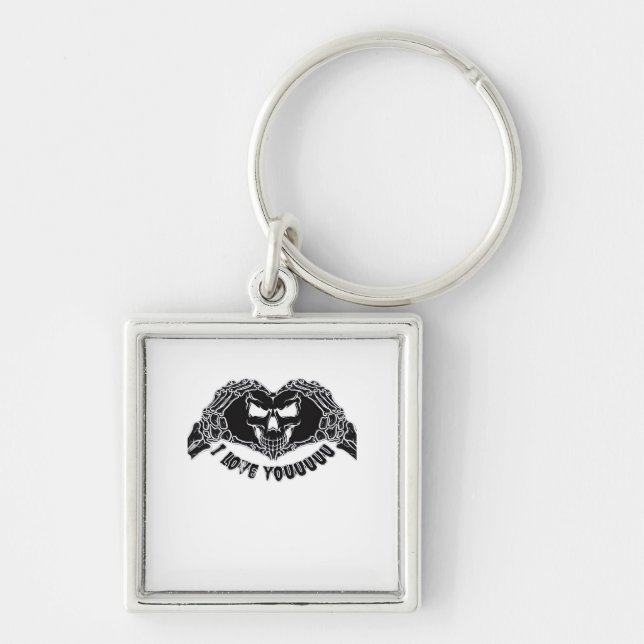 Skeleton Hands Skull, Halloween Design For Backgro Keychain (Front)