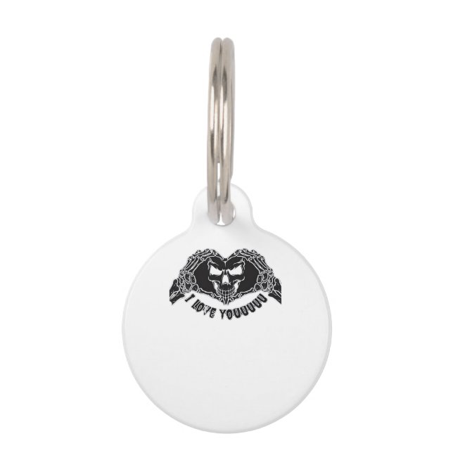 Skeleton Hands Skull, Halloween Design For Backgro Pet Tag (Front)