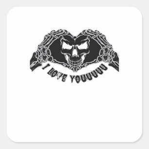 Skeleton Hands Skull, Halloween Design For Backgro Square Sticker