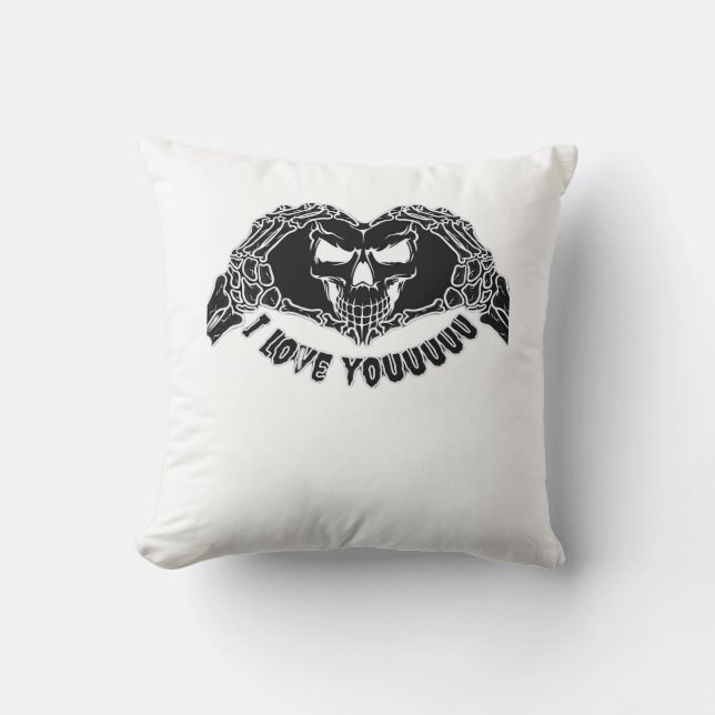 Skeleton Hands Skull, Halloween Design For Backgro Throw Pillow (Front)