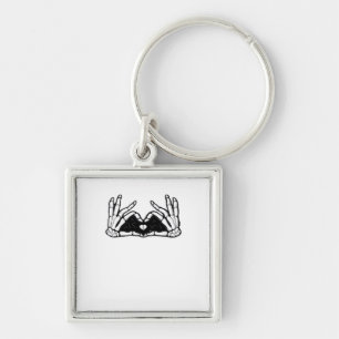 Skeleton Hands The Of A Heart Keychain