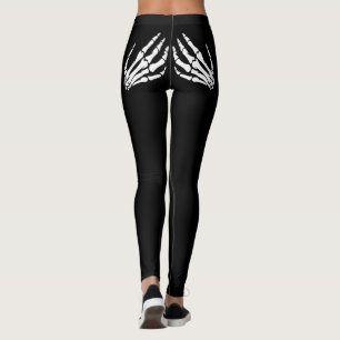 Skeleton Hands Touching Butt Halloween Leggings