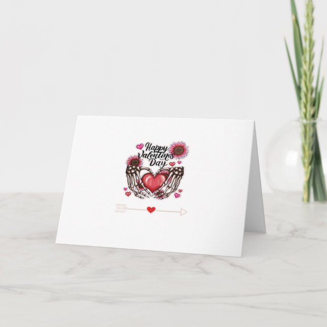 Skeleton Hands Valentines Day Classic Card (Front)