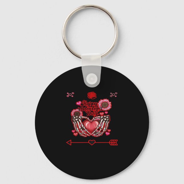 Skeleton Hands Valentines Day Classic Keychain (Front)