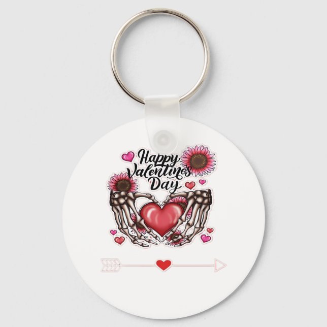 Skeleton Hands Valentines Day Classic Keychain (Front)
