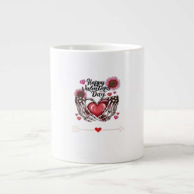 Skeleton Hands Valentines Day Classic Style Large Coffee Mug (Front)