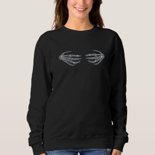 Skeleton Hands With Rhinestone For Halloween Sweatshirt
