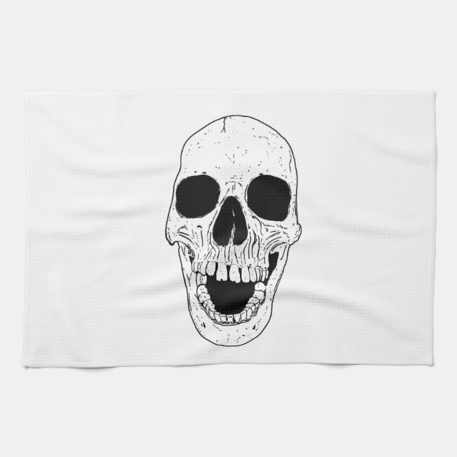 Skeleton Head Kitchen Towel (Horizontal)