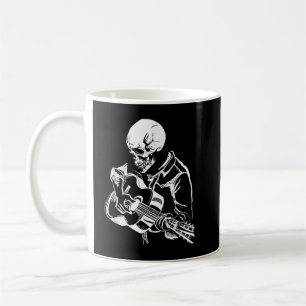 Skeleton Head Playing Acoustic Rock On His Guitar Coffee Mug
