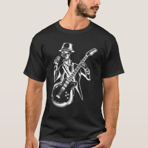 Skeleton Head Playing Acoustic Rock On His Guitar  T-Shirt