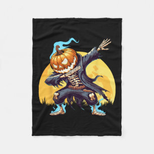 Skeleton Headless Pumpkin Dab Dance Boys Halloween Fleece Blanket