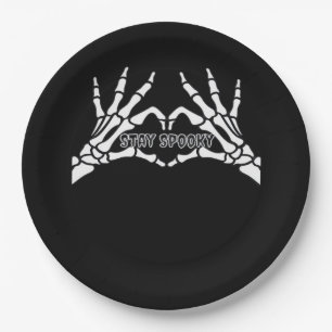 Skeleton Heart And Hands Classic Design  Paper Plate
