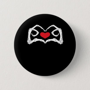 Skeleton Heart And Hands Funny 2 Inch Round Button