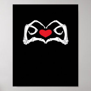 Skeleton Heart And Hands Funny Creative Style Poster