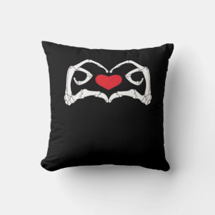 Skeleton Heart And Hands Funny Creative Style Throw Pillow