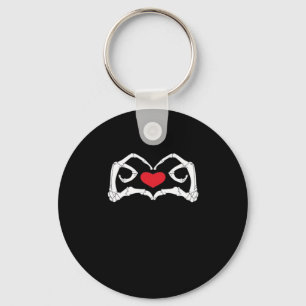Skeleton Heart And Hands Funny  Keychain