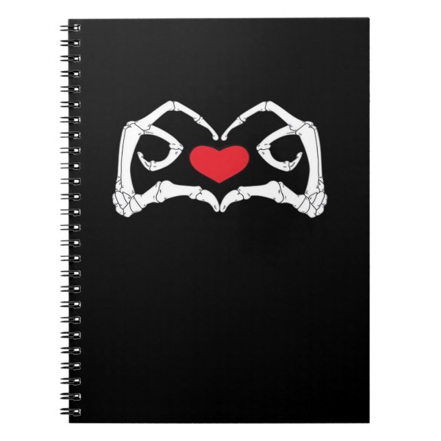 Skeleton Heart And Hands Funny  Notebook (Front)