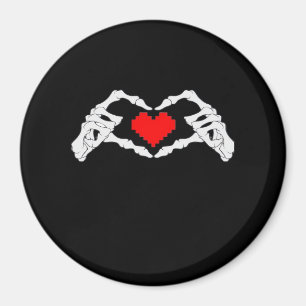 Skeleton Heart And Hands Meme Magnet