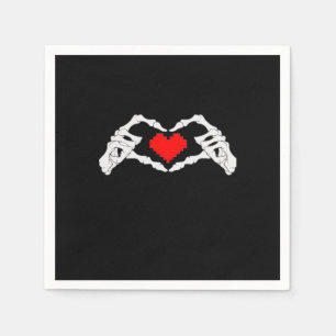 Skeleton Heart And Hands Meme Napkin