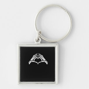 Skeleton Heart And Hands Sign Keychain