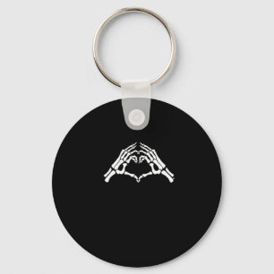 Skeleton Heart And Hands Sign Keychain