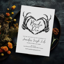 Skeleton Heart Gothic White Bachelorette Party