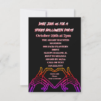 Skeleton heart Halloween party Invitation