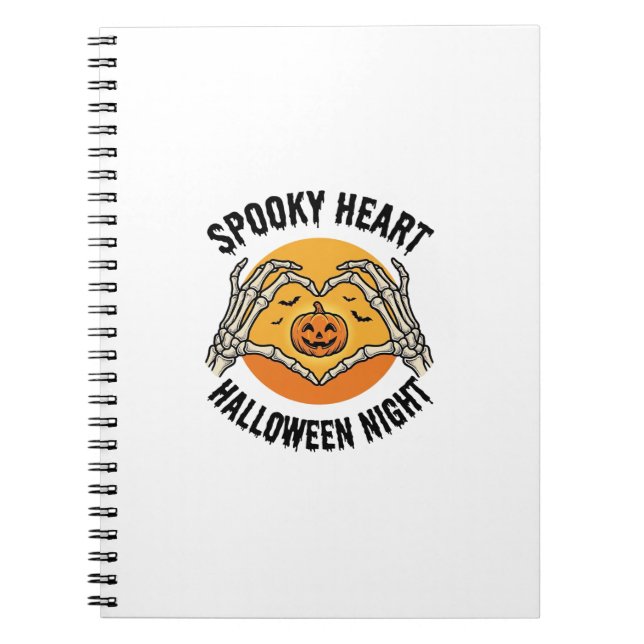 Skeleton Heart Halloween Vintage Hands Design_1 Notebook (Front)