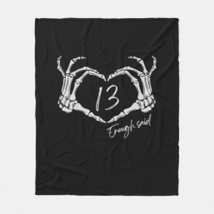 Skeleton Heart Hand Minimal Classic Design Fleece Blanket