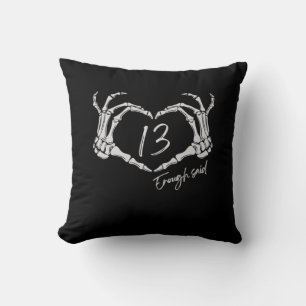 Skeleton Heart Hand Minimal Classic Design Throw Pillow