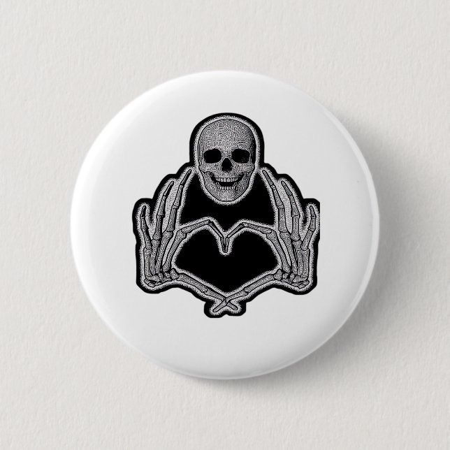 Skeleton Heart Hands  Classic 2 Inch Round Button (Front)